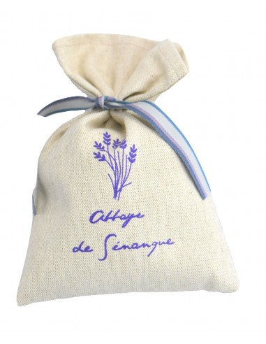 Sac écru avec ruban brins de lavande - Abbaye...