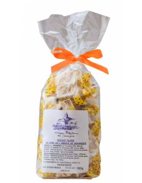 Sachet de nougat blanc au miel de Sénanque