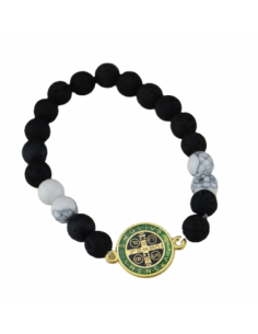 Bracelet de Saint Benoît en perles de lave