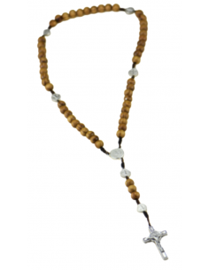 Chapelet de Saint Benoît en perles de bois d'olivier