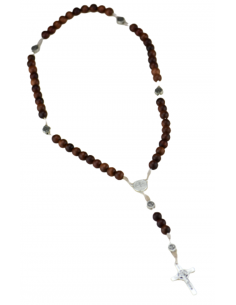Chapelet de Saint Benoît en perles de bois d'olivier