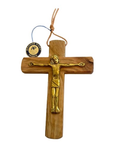 Croix d'Art en Bronze et Bois d'Olivier