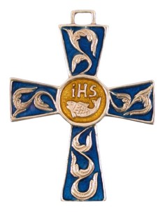 Croix d'art en bronze - Poisson