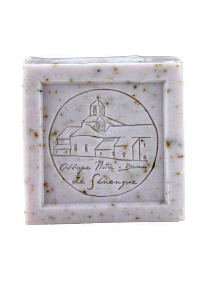 Savon cube aux fleurs de lavande de l'abbaye de Sénanque