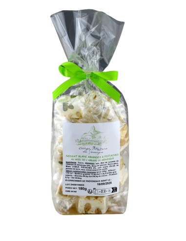 Sachet de nougat blanc au miel de Sénanque amandes et pistaches