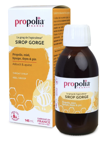 Sirop pour la gorge au miel et à la propolis