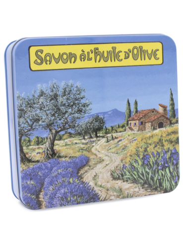 Boite métal savon Paysage de Provence