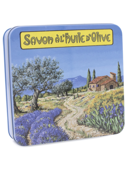 Boite métal savon Paysage de Provence
