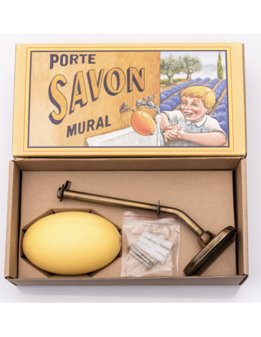 Savon rotatif verveine et son support laiton