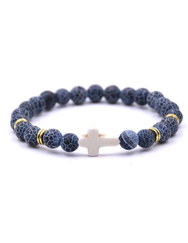 Bracelet coloris agate bleue
