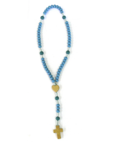 Chapelet doré bleu
