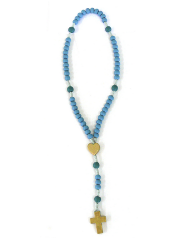 Chapelet doré bleu