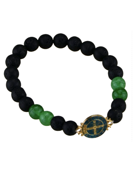 Bracelet de Saint Benoît en perles de lave