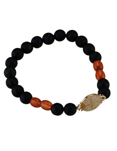 Bracelet de Saint Benoît en perles de lave