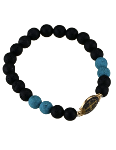 Bracelet de Saint Benoît en perles de lave
