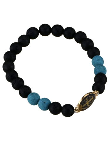 Bracelet de Saint Benoît en perles de lave