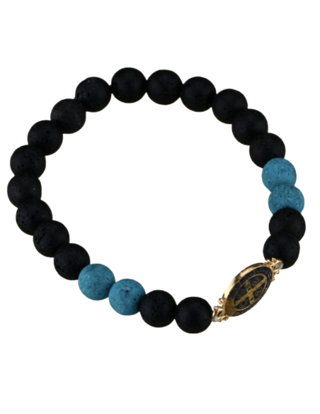 Bracelet de Saint Benoît en perles de lave